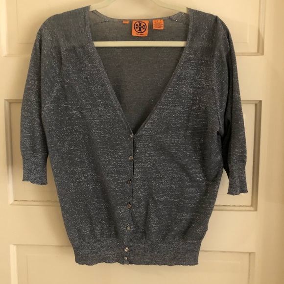 Tory BurchMetallic Gray Cardigan